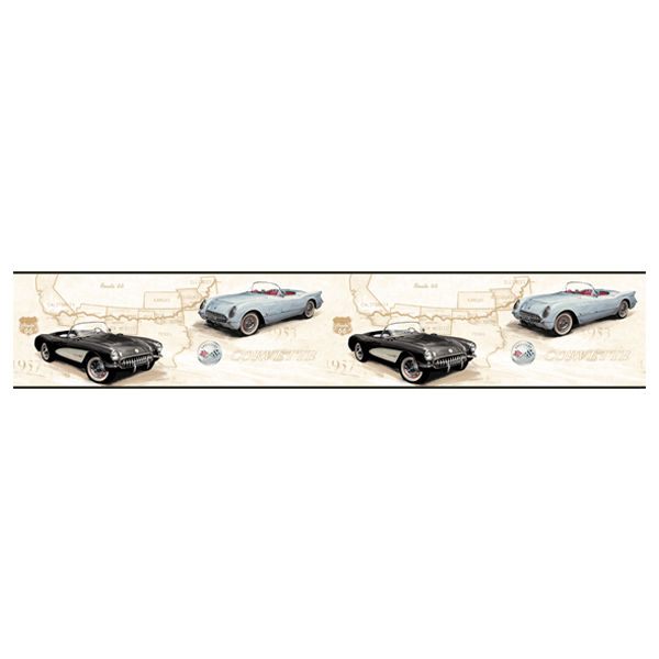 Wall Stickers: Corvette and Route 66