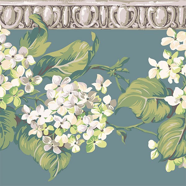 Wall Stickers: Flowers on a Blue Background