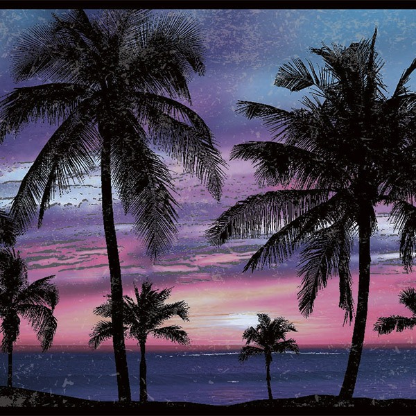 Wall Stickers: Sunset among Palm Trees