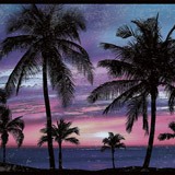 Wall Stickers: Sunset among Palm Trees 3