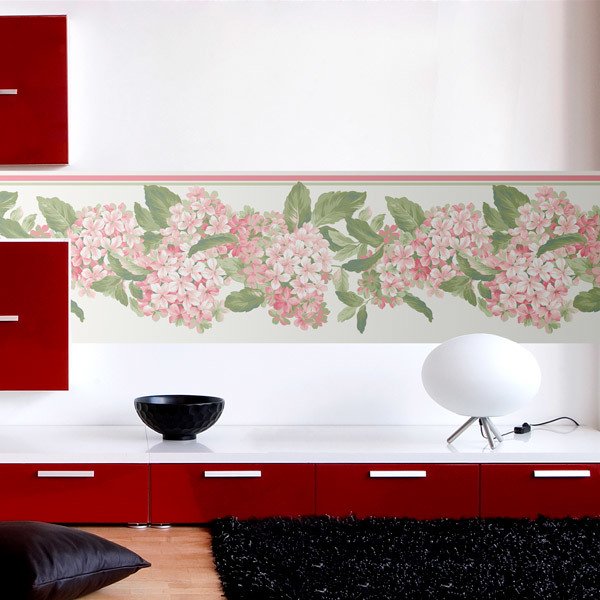 Wall Stickers: Bouquets of pink hydrangeas 1