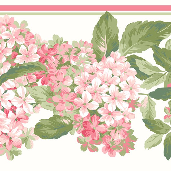 Wall Stickers: Bouquets of pink hydrangeas