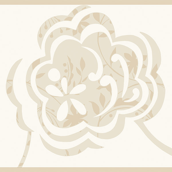 Wall Stickers: Ornamental Flowers in Cream