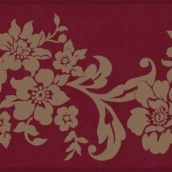 Wall Stickers: Flowers on Red Background