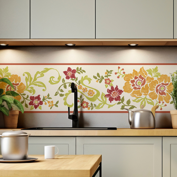 Wall Stickers: Orange and Red Flowers