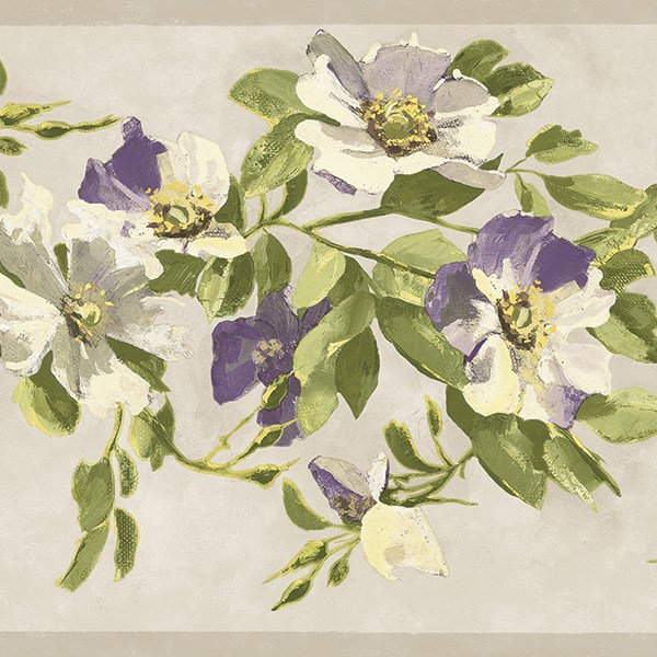 Wall Stickers: Violet Painted Flowers