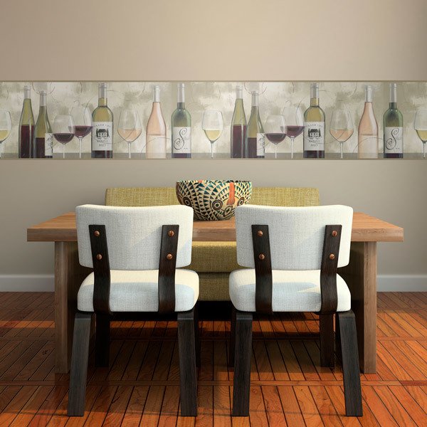 Wall Stickers: Wine Bottles and Wine Glasses