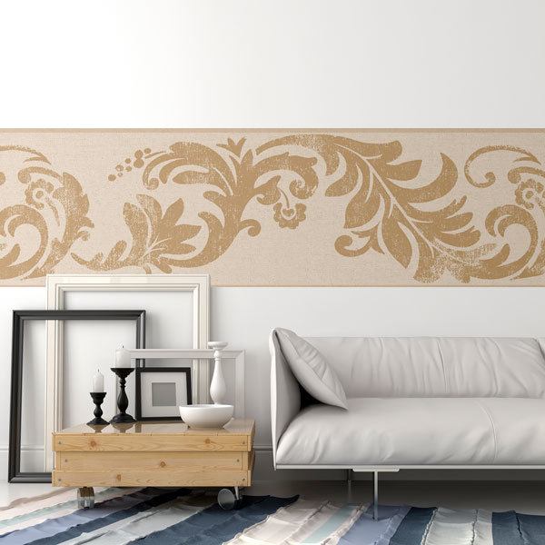 Wall Stickers: Ornamental Flowers in Brown