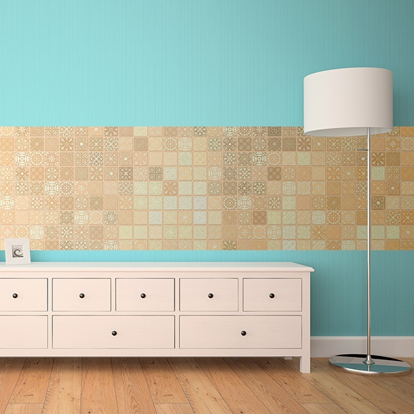 Wall Stickers: Ornamental tiles in cream tones