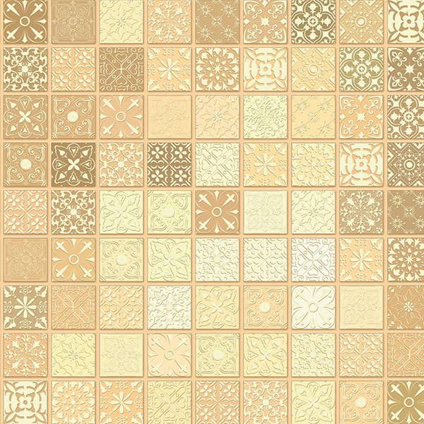 Wall Stickers: Ornamental tiles in cream tones