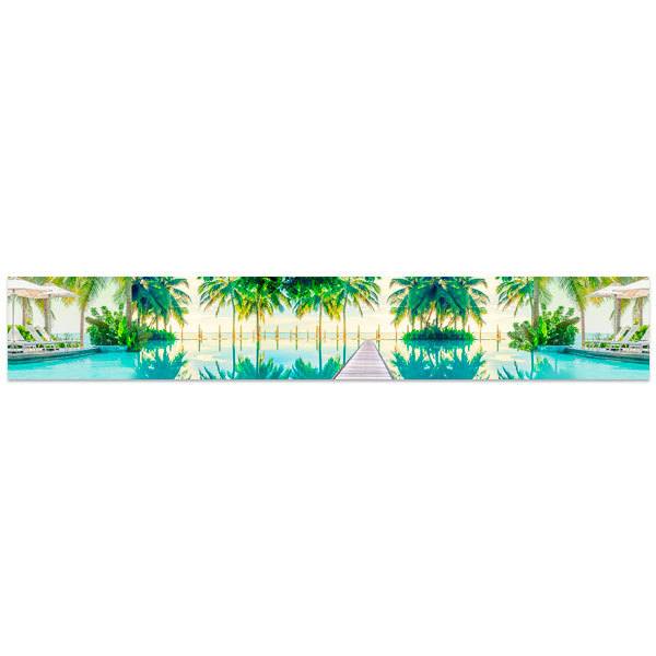 Wall Stickers: Swimming pool with palm trees