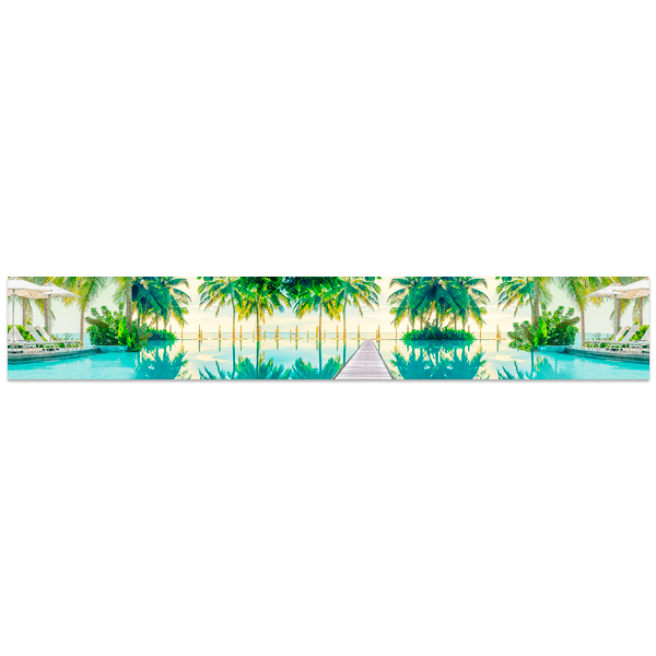 Wall Stickers: Swimming pool with palm trees