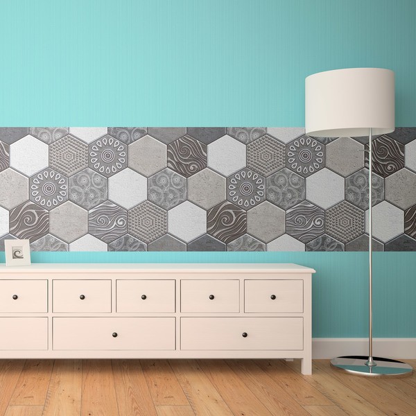 Wall Stickers: Hexagonal gray tones