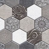 Wall Stickers: Hexagonal gray tones 3
