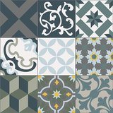 Wall Stickers: Tiles in dark green tones 3