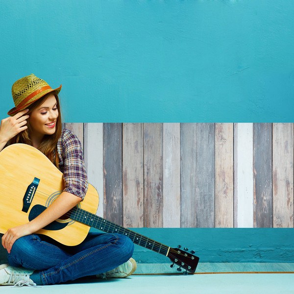 Wall Stickers: Worn floorboards