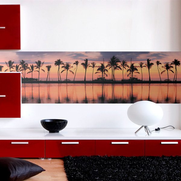 Wall Stickers: Palm trees at sunset