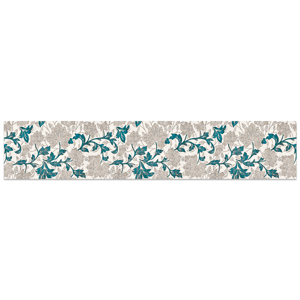 Wall Stickers: Grey foliage with turquoise stems 0