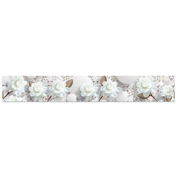 Wall Stickers: Des roses blanches sur des carreaux