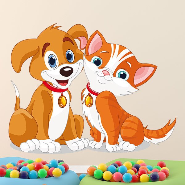 Stickers for Kids: Dog and cat