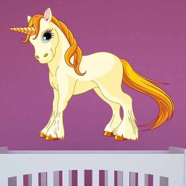 Wall Stickers: Yellow unicorn