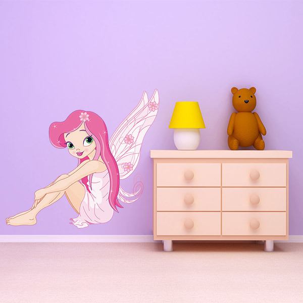 Stickers for Kids: Pink Fairy Sitting 1