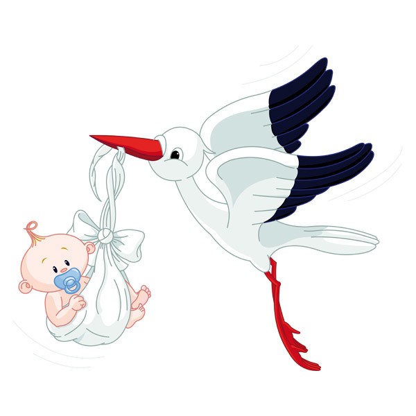 Stickers for Kids: Stork and Baby