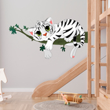 Stickers for Kids: White tiger cub on a branch 4