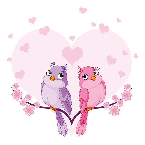 Stickers for Kids: Lovebirds in love
