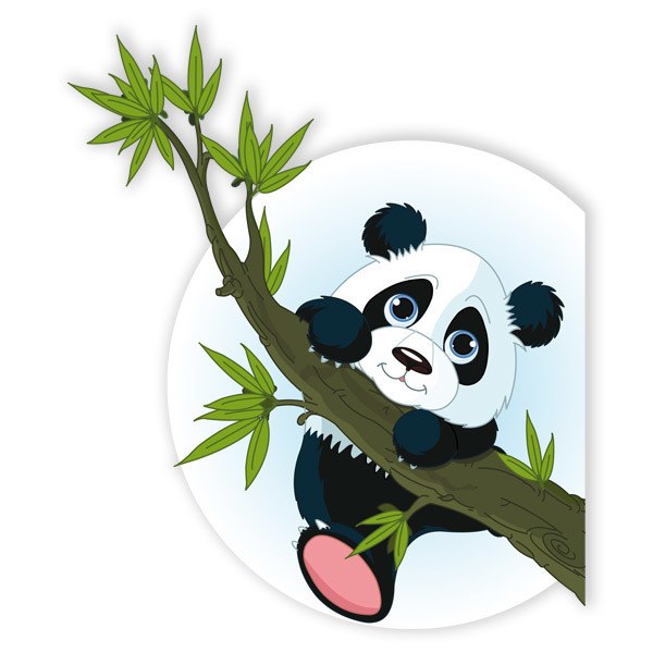 Stickers for Kids: Panda bear climbing