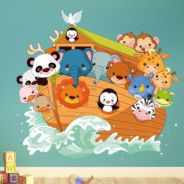 Stickers for Kids: The ark of Noah sailing