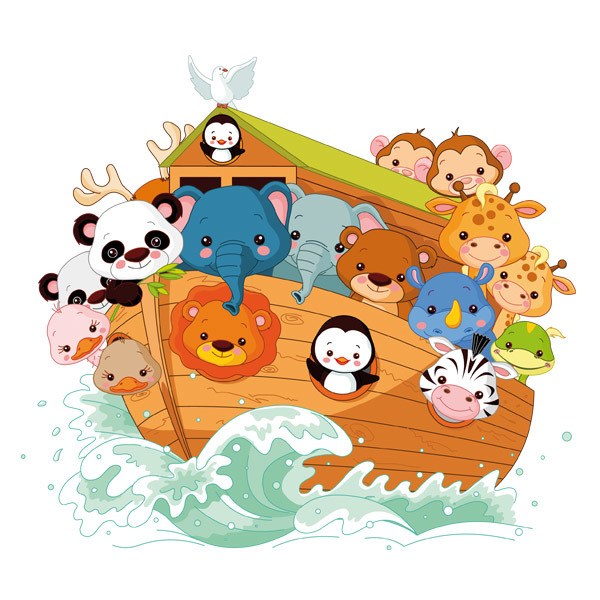 Stickers for Kids: The ark of Noah sailing