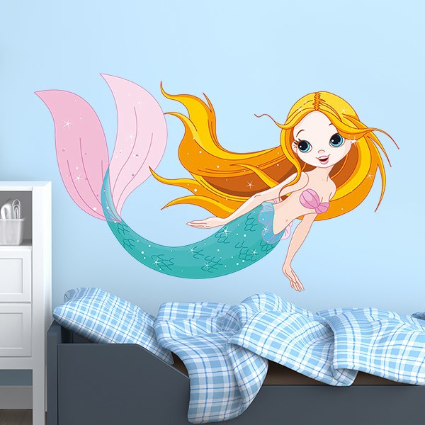 Stickers for Kids: Mermaid swimming