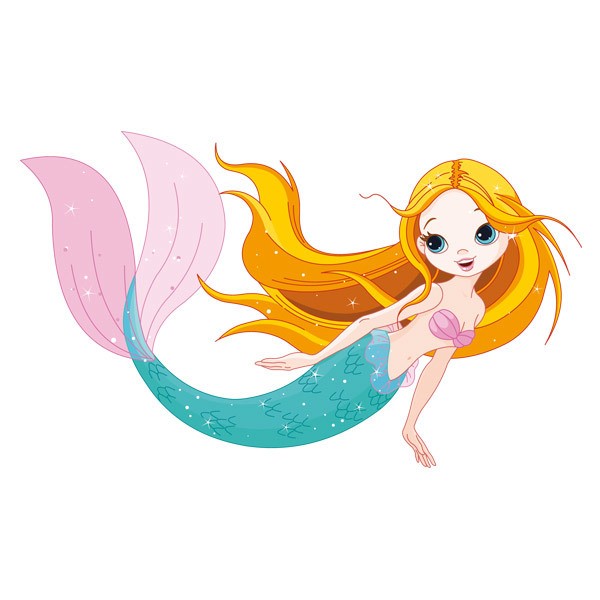 Stickers for Kids: Mermaid swimming
