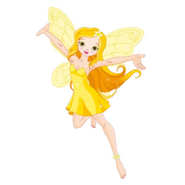 Stickers for Kids: Yellow fairy flying