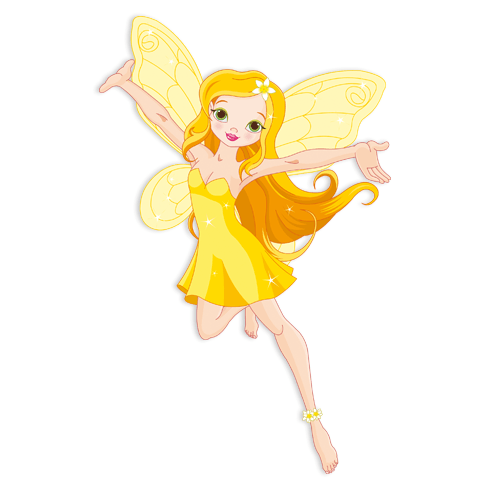 Stickers for Kids: Yellow fairy flying 0
