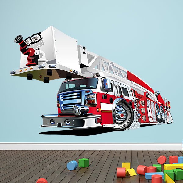 Stickers for Kids: Fire truck crane