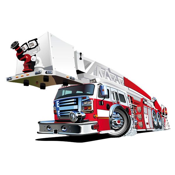 Stickers for Kids: Fire truck crane