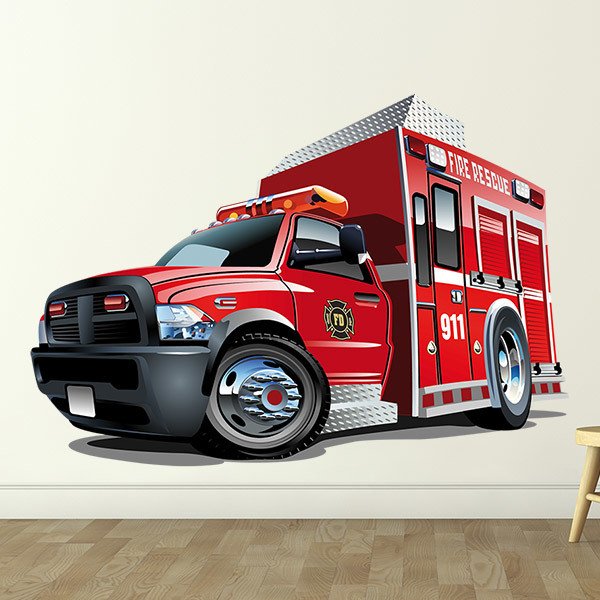 Stickers for Kids: Fire Rescue Truck