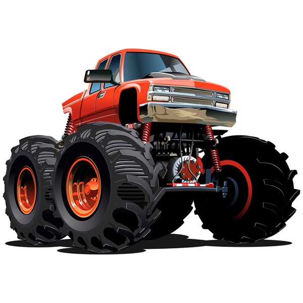 Stickers for Kids: Monster Truck ranchera orange