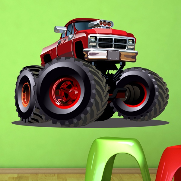 Stickers for Kids: Monster Truck ranchera red