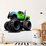 Stickers for Kids: Monster Truck green and blue 3