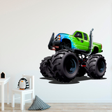 Stickers for Kids: Monster Truck green and blue 4