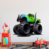 Stickers for Kids: Monster Truck green and blue 5