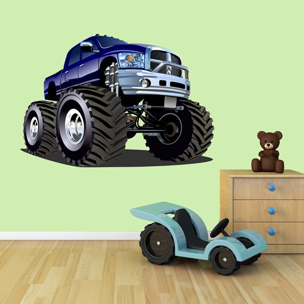Kids Wall Sticker Monster Truck Dark Blue Muraldecal Com - Monster Jam Small Wall Decal Kids Wall Sticker Monster Truck Dark Blue Muraldecal Com - Monster Jam Small Wall Decal