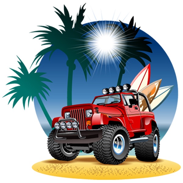 Stickers for Kids: All-terrain on the beach
