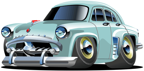 Stickers for Kids: Classic light blue car 0