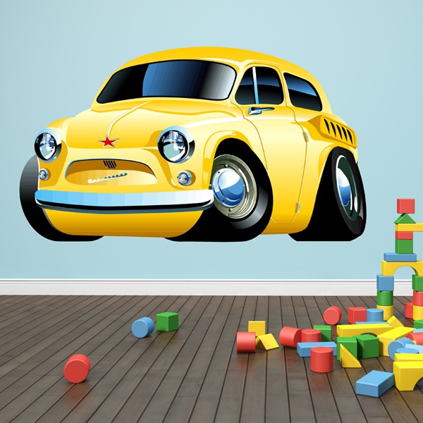 Stickers for Kids: Classic yellow car