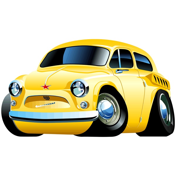 Stickers for Kids: Classic yellow car