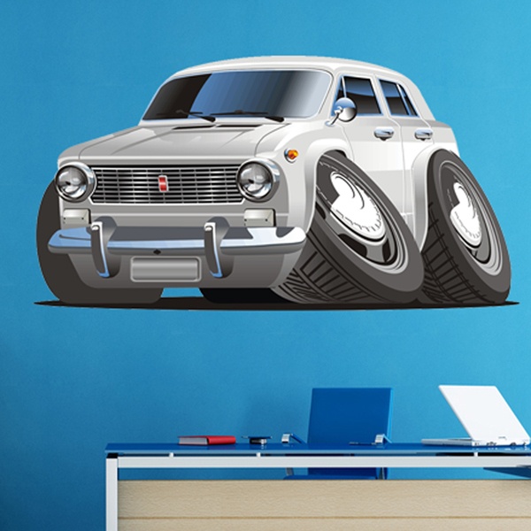 Stickers for Kids: Silver classic car